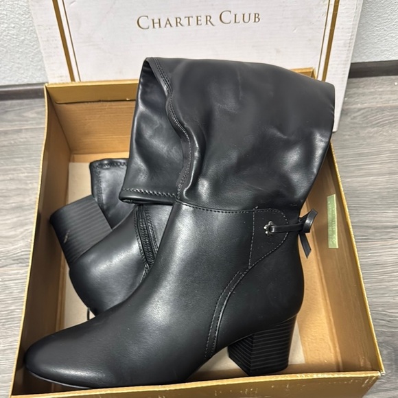 Charter Club Women's Jaccque Knee-High Stretch Boots (WIDE CALF) - Picture 2 of 5